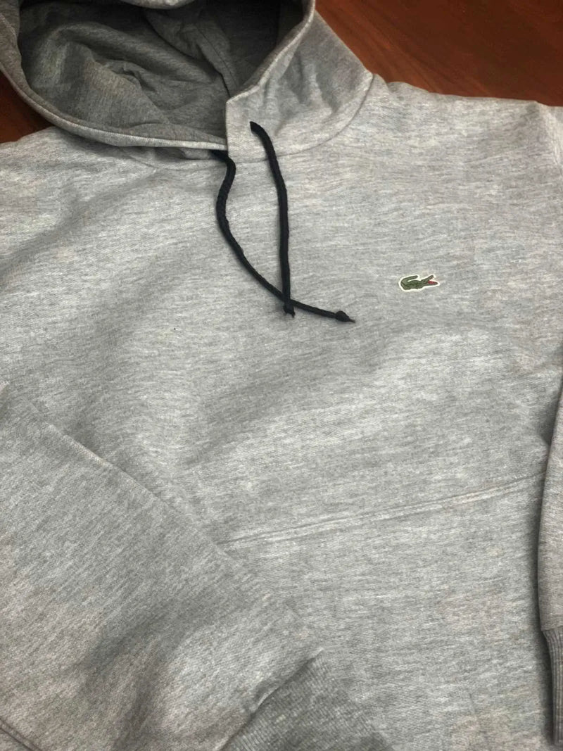 MOLETOM LACOSTE CINZA CLARO